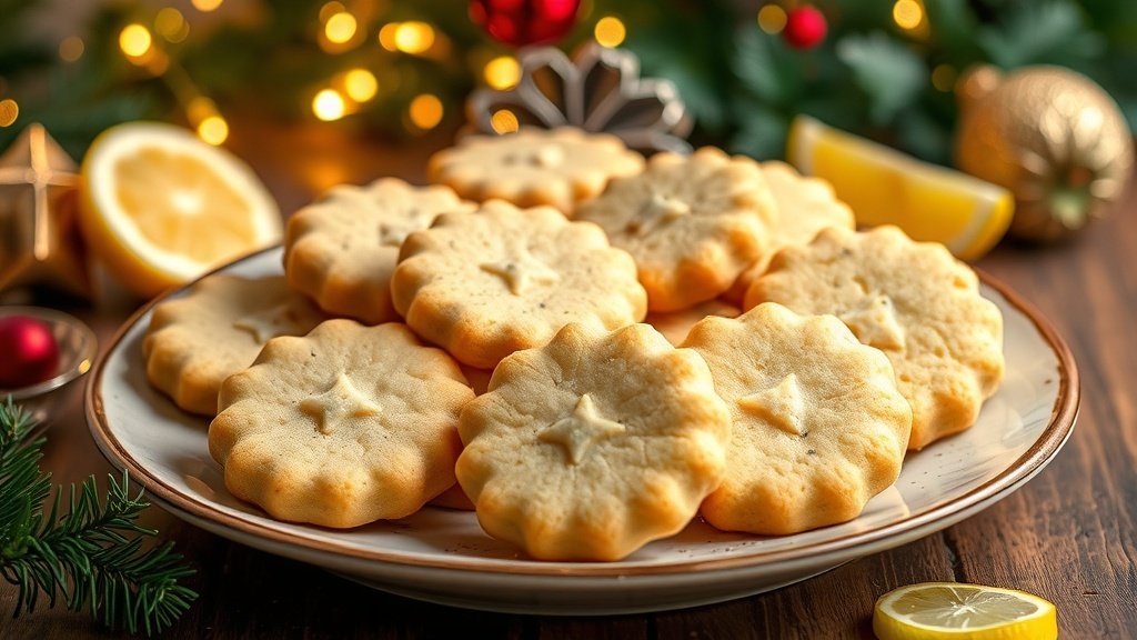 Festive Lemon Poppy Seed Shortbread Cookies for Holidays